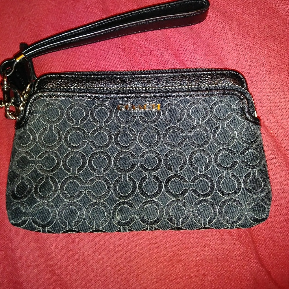 Black coach wristlet